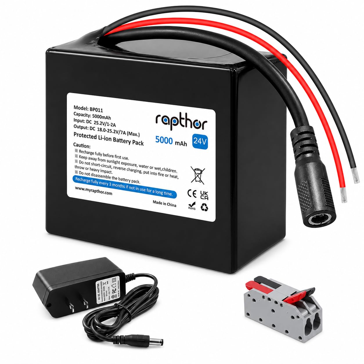 Amazon.com: rapthor 24V 5Ah Lithium ion Battery for DIY Projects